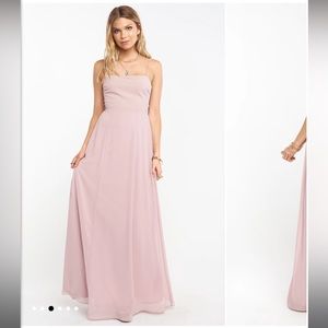 Show Me Your Mumu Lauren Tie Back Dress Neutral Mauve Chiffon